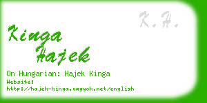 kinga hajek business card